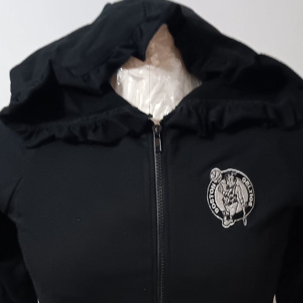 Boston Celtics Juniors Zip Up Ruffle Hoodie